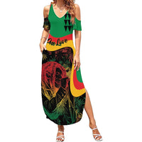 Personalized Legend Reggae Marley Summer Maxi Dress Kakau Jawaiian - Wonder Print Shop
