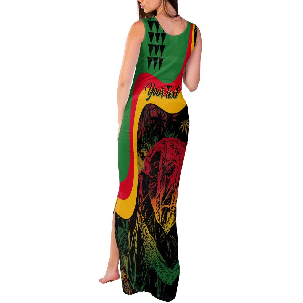 Personalized Legend Reggae Marley Tank Maxi Dress Kakau Jawaiian - Wonder Print Shop