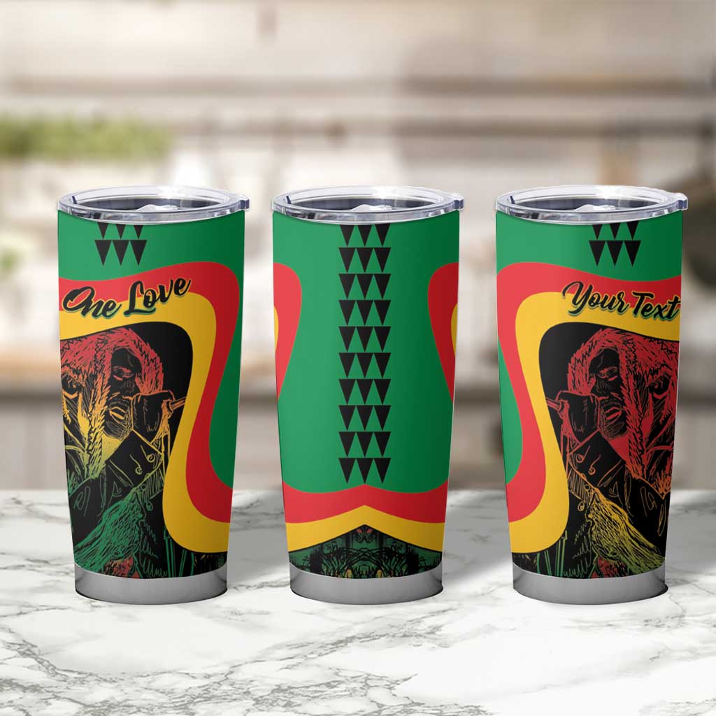 Personalized Legend Reggae Marley Tumbler Cup Kakau Jawaiian - Wonder Print Shop