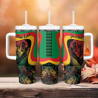 Personalized Legend Reggae Marley Tumbler With Handle Kakau Jawaiian - Wonder Print Shop
