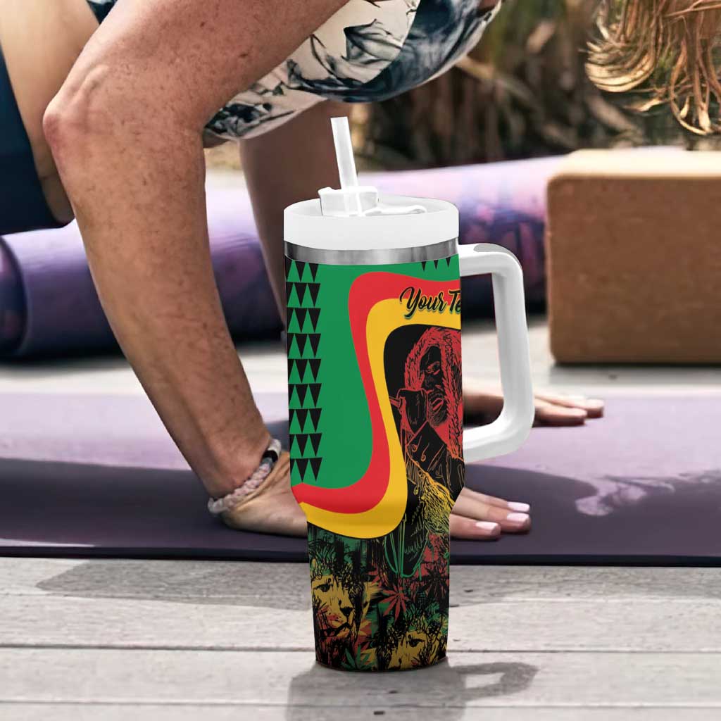 Personalized Legend Reggae Marley Tumbler With Handle Kakau Jawaiian - Wonder Print Shop