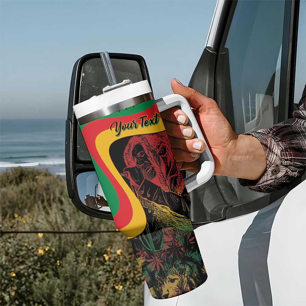 Personalized Legend Reggae Marley Tumbler With Handle Kakau Jawaiian - Wonder Print Shop