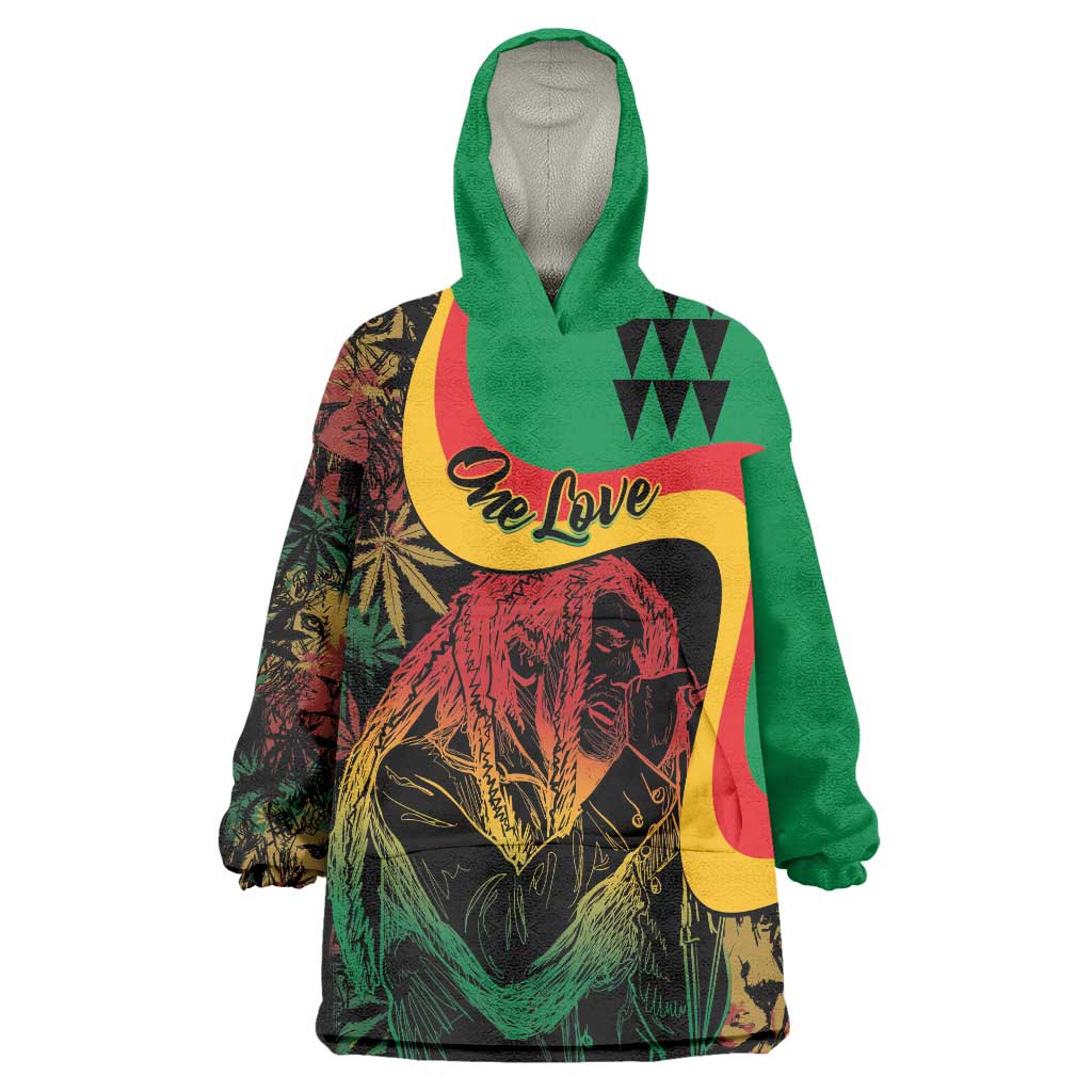 Personalized Legend Reggae Marley Wearable Blanket Hoodie Kakau Jawaiian - Wonder Print Shop