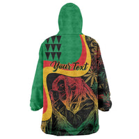 Personalized Legend Reggae Marley Wearable Blanket Hoodie Kakau Jawaiian - Wonder Print Shop