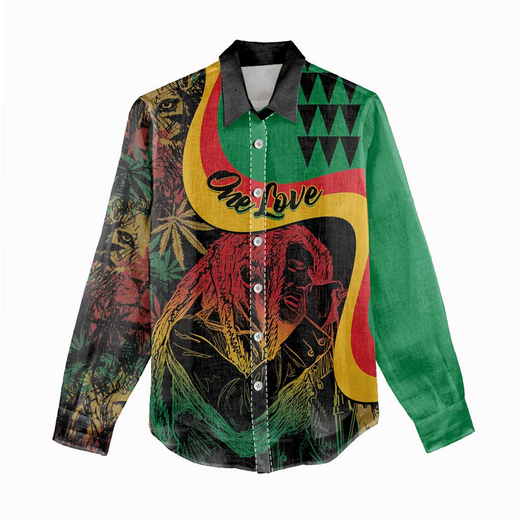 Personalized Legend Reggae Marley Women Casual Shirt Kakau Jawaiian - Wonder Print Shop