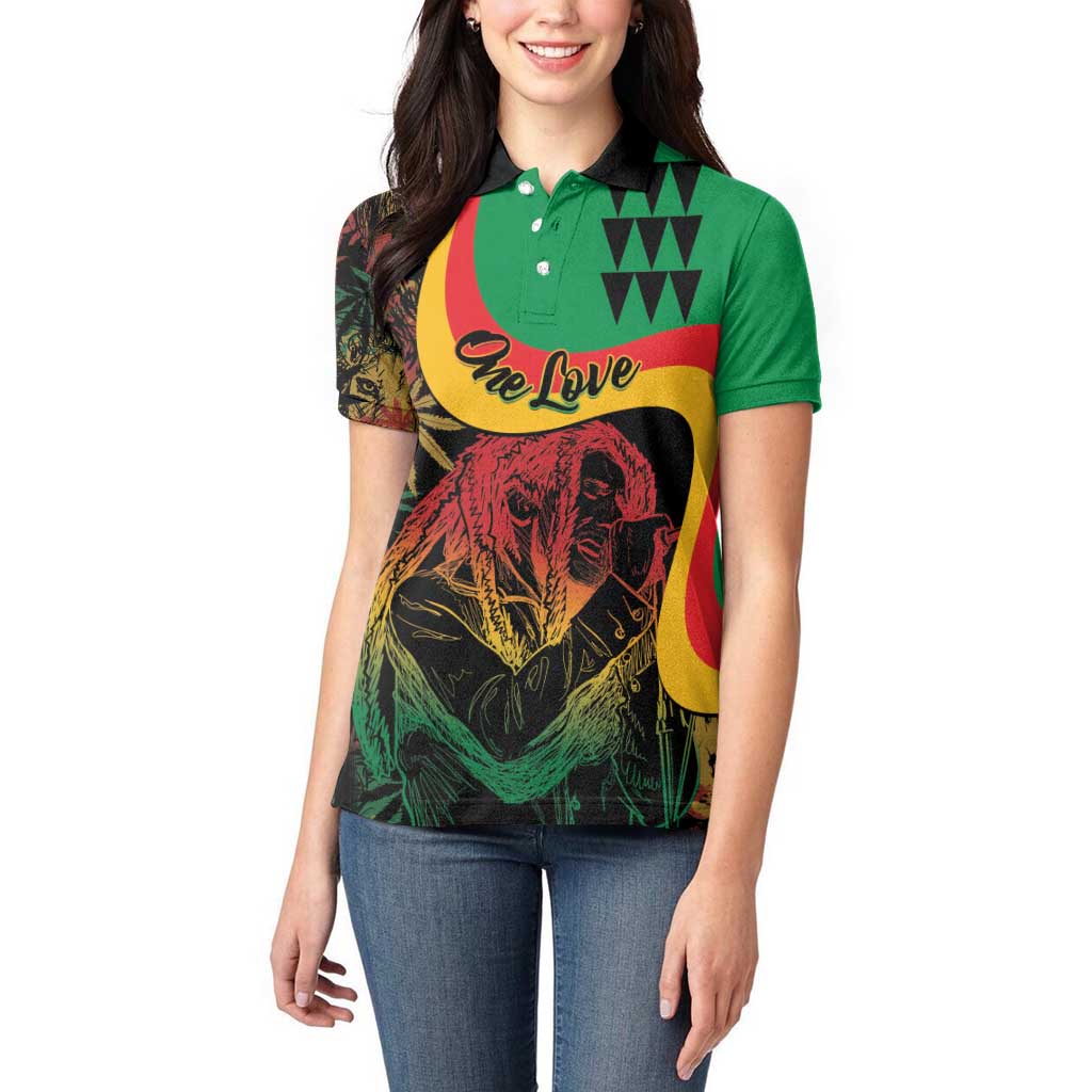 Personalized Legend Reggae Marley Women Polo Shirt Kakau Jawaiian - Wonder Print Shop