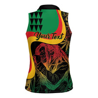 Personalized Legend Reggae Marley Women Sleeveless Polo Shirt Kakau Jawaiian - Wonder Print Shop