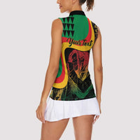 Personalized Legend Reggae Marley Women Sleeveless Polo Shirt Kakau Jawaiian - Wonder Print Shop