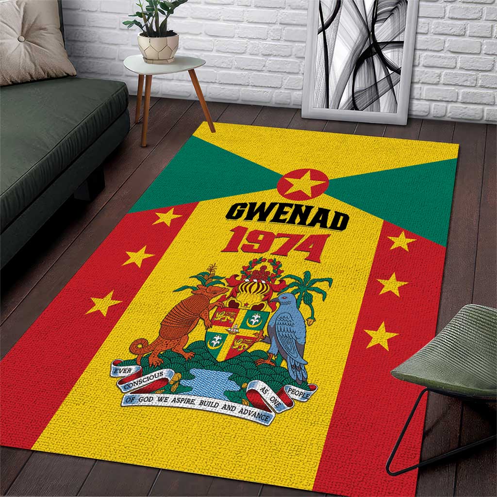 Gwenad Area Rug Grenada Coat Of Arms Flag Style