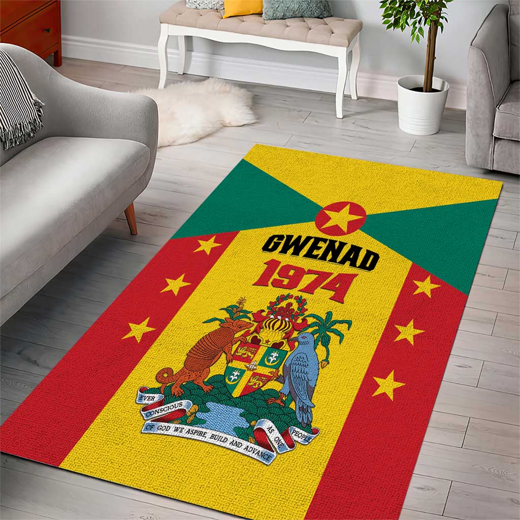Gwenad Area Rug Grenada Coat Of Arms Flag Style