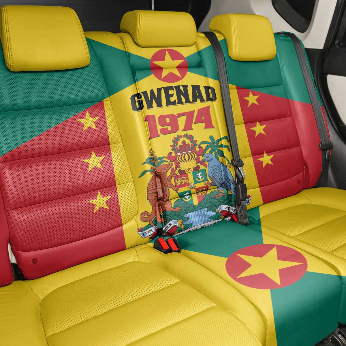 Gwenad Back Car Seat Cover Grenada Coat Of Arms Flag Style