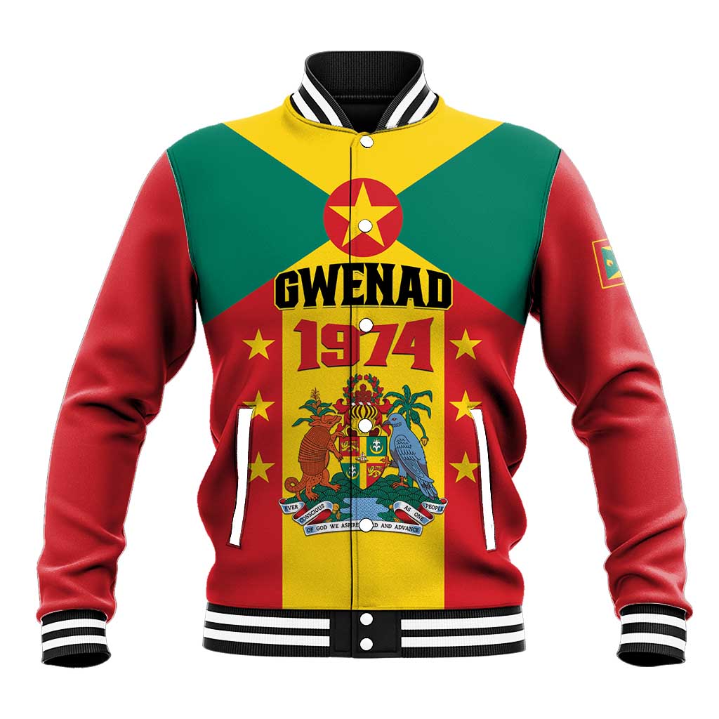 Personalized Gwenad Baseball Jacket Grenada Coat Of Arms Flag Style