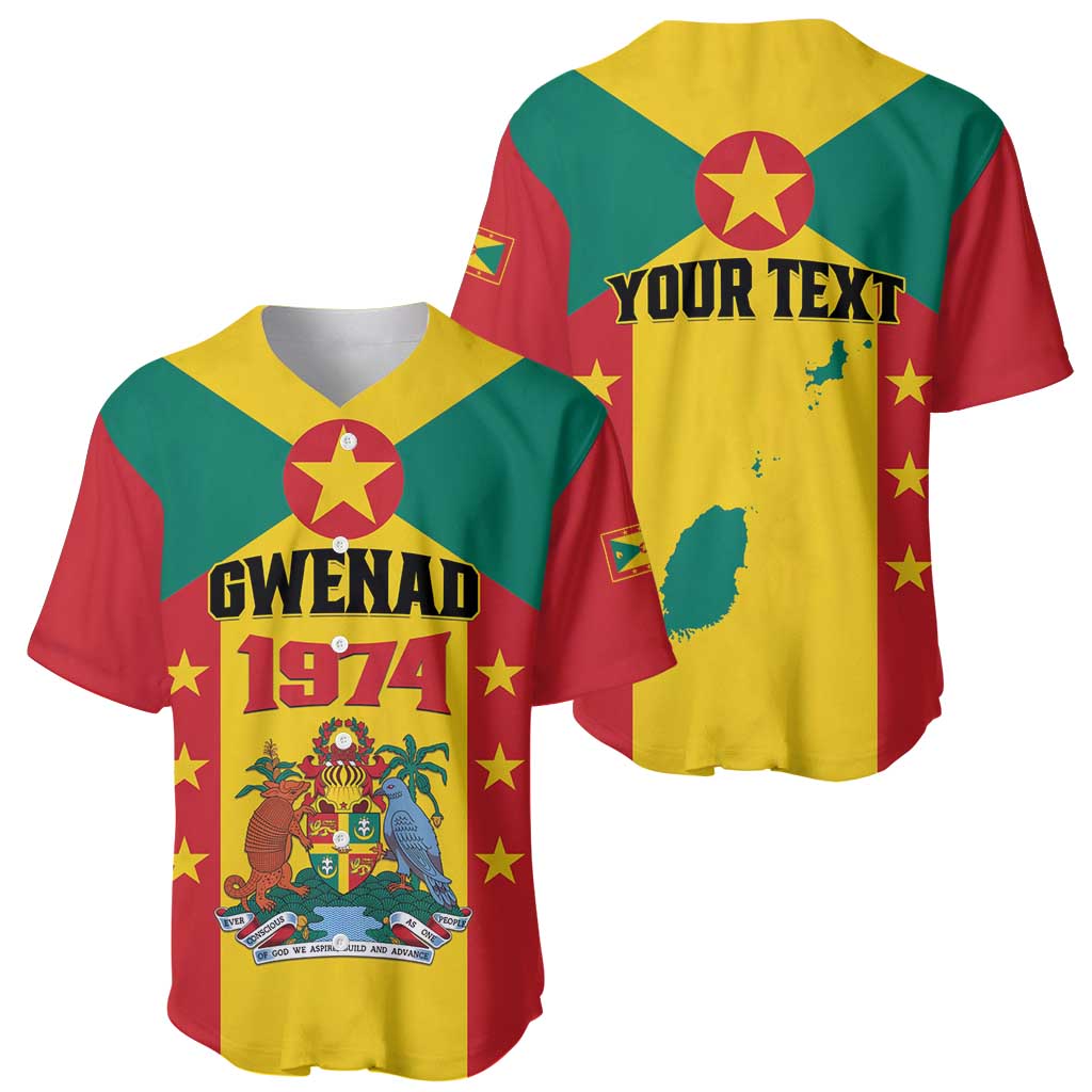 Personalized Gwenad Baseball Jersey Grenada Coat Of Arms Flag Style