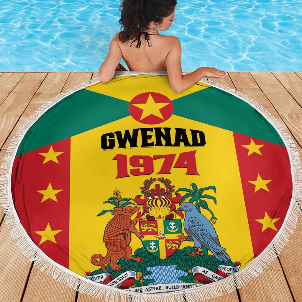 Gwenad Beach Blanket Grenada Coat Of Arms Flag Style