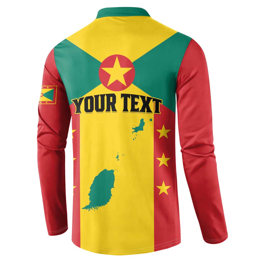 Personalized Gwenad Button Sweatshirt Grenada Coat Of Arms Flag Style