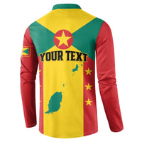 Personalized Gwenad Button Sweatshirt Grenada Coat Of Arms Flag Style