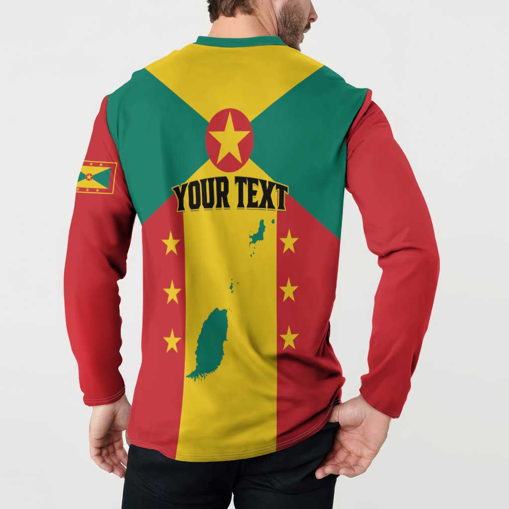 Personalized Gwenad Button Sweatshirt Grenada Coat Of Arms Flag Style