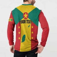 Personalized Gwenad Button Sweatshirt Grenada Coat Of Arms Flag Style