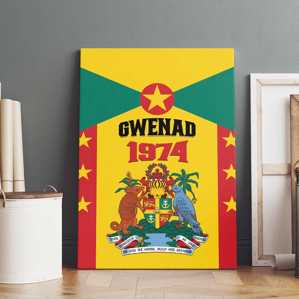 Gwenad Canvas Wall Art Grenada Coat Of Arms Flag Style