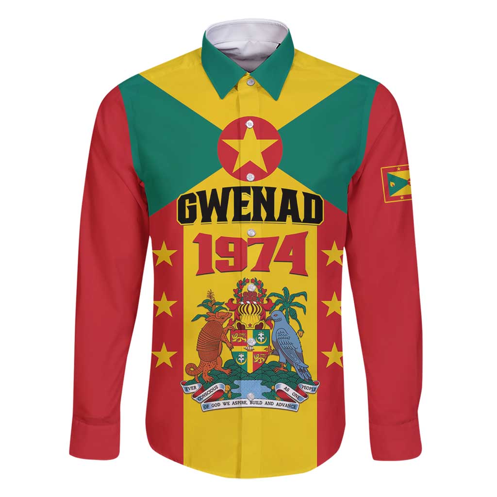 Personalized Gwenad Family Matching Long Sleeve Bodycon Dress and Hawaiian Shirt Grenada Coat Of Arms Flag Style