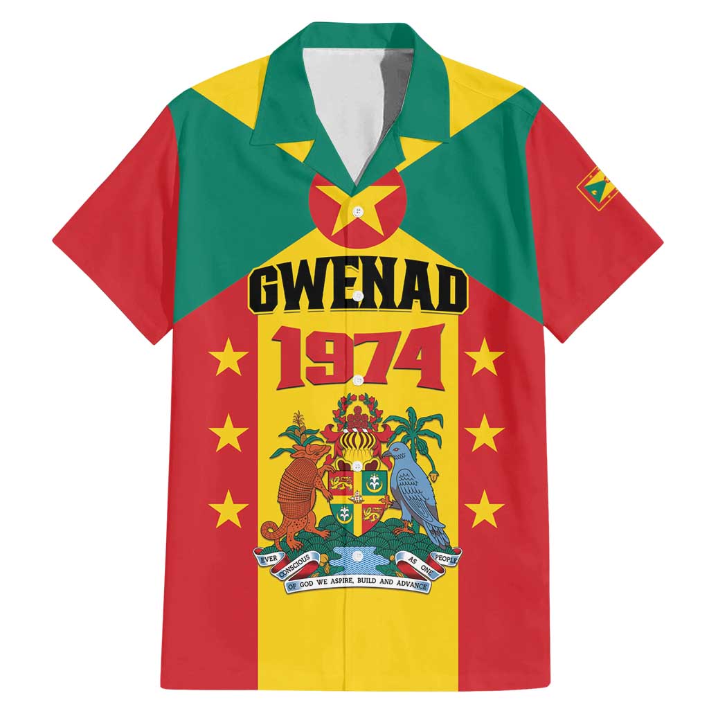 Personalized Gwenad Family Matching Mermaid Dress and Hawaiian Shirt Grenada Coat Of Arms Flag Style