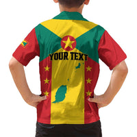 Personalized Gwenad Family Matching Puletasi and Hawaiian Shirt Grenada Coat Of Arms Flag Style
