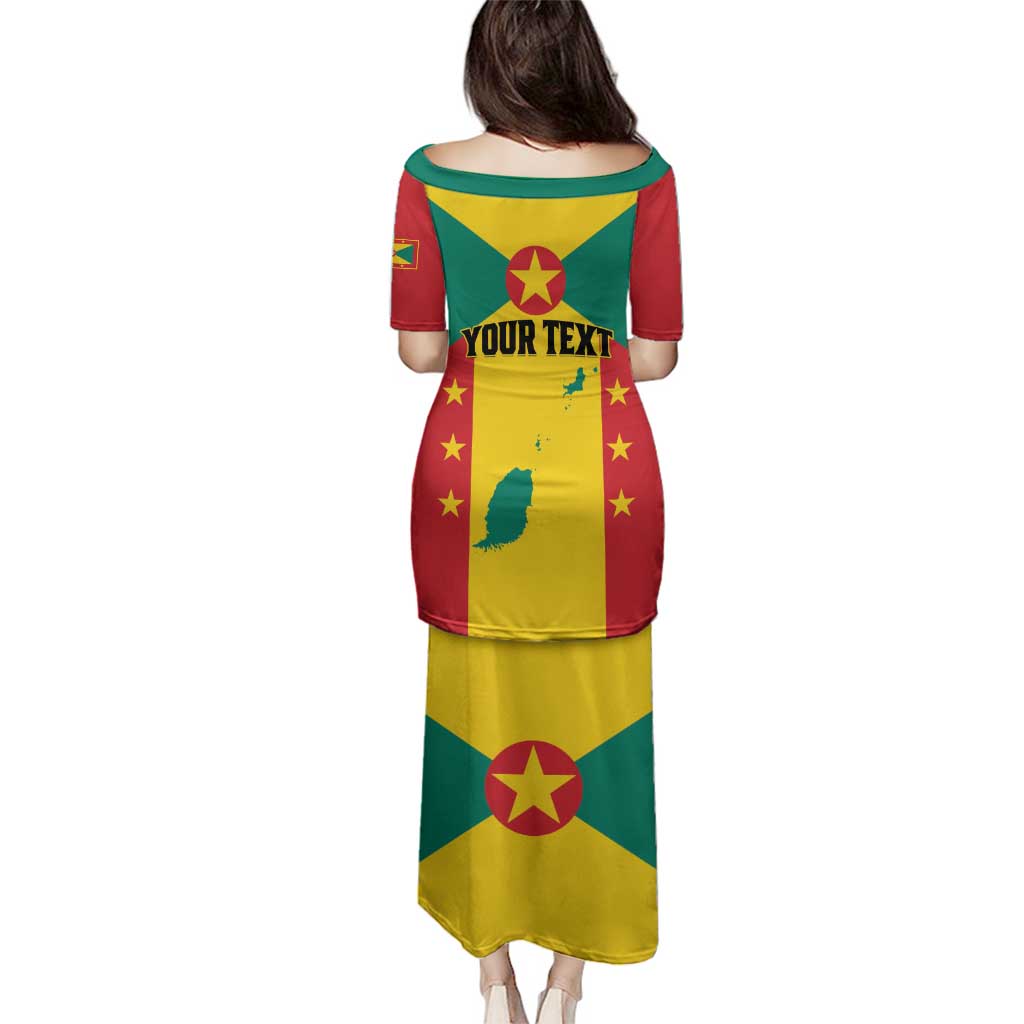 Personalized Gwenad Family Matching Puletasi and Hawaiian Shirt Grenada Coat Of Arms Flag Style