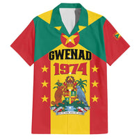 Personalized Gwenad Family Matching Summer Maxi Dress and Hawaiian Shirt Grenada Coat Of Arms Flag Style