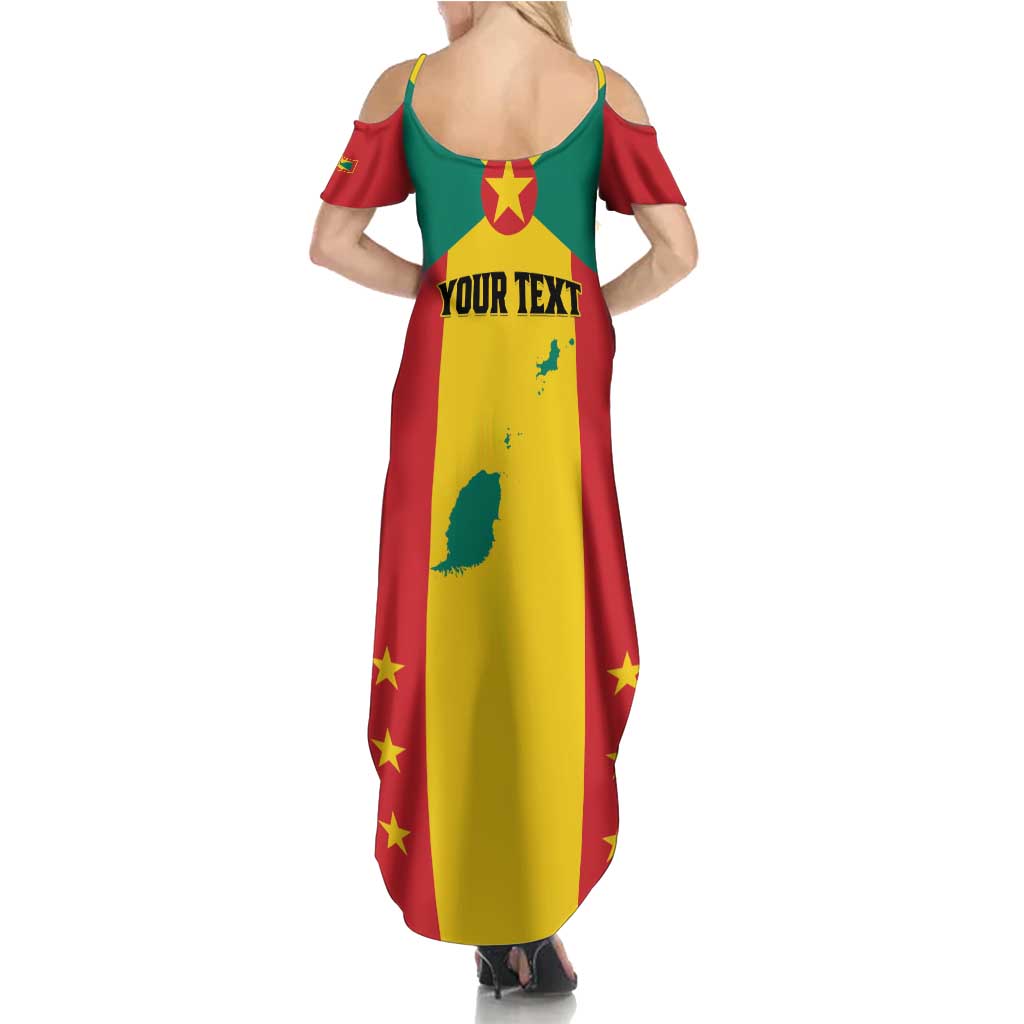 Personalized Gwenad Family Matching Summer Maxi Dress and Hawaiian Shirt Grenada Coat Of Arms Flag Style