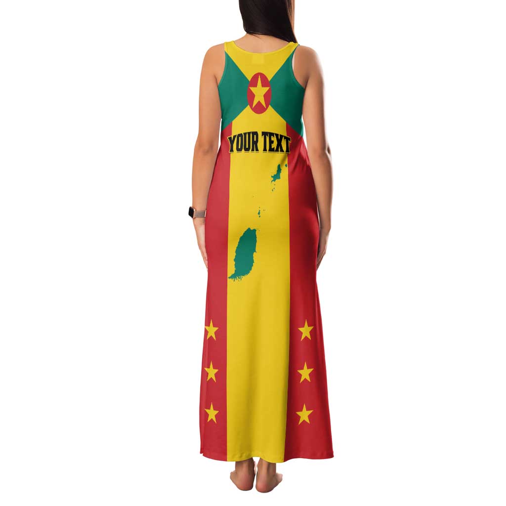 Personalized Gwenad Family Matching Tank Maxi Dress and Hawaiian Shirt Grenada Coat Of Arms Flag Style