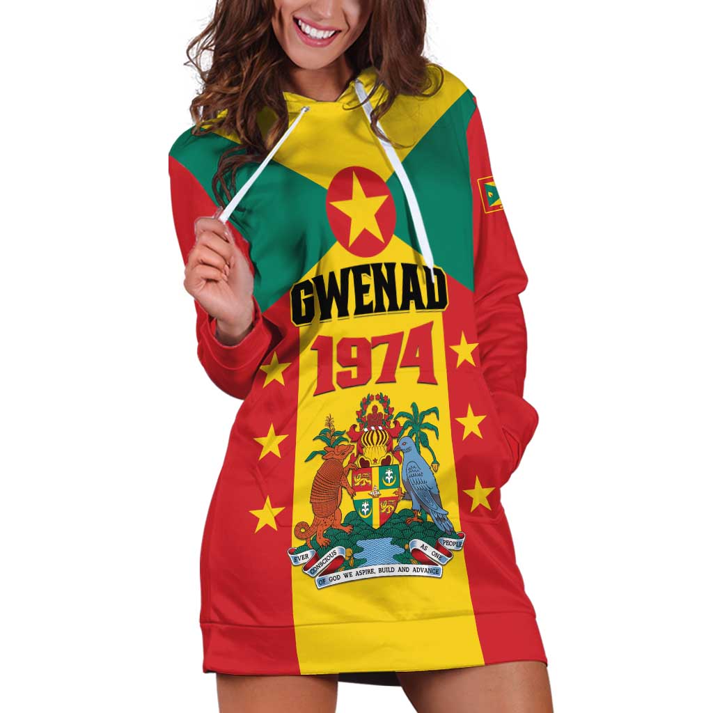 Personalized Gwenad Hoodie Dress Grenada Coat Of Arms Flag Style