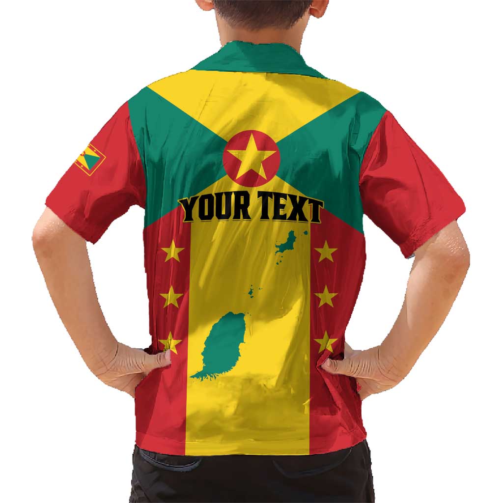 Personalized Gwenad Kid Hawaiian Shirt Grenada Coat Of Arms Flag Style