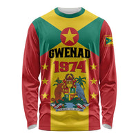 Personalized Gwenad Long Sleeve Shirt Grenada Coat Of Arms Flag Style