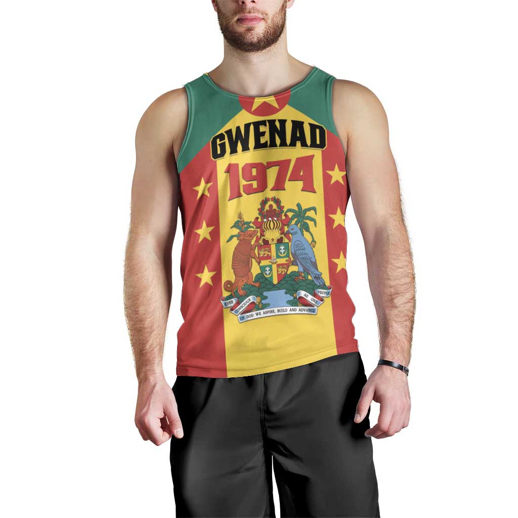 Personalized Gwenad Men Tank Top Grenada Coat Of Arms Flag Style