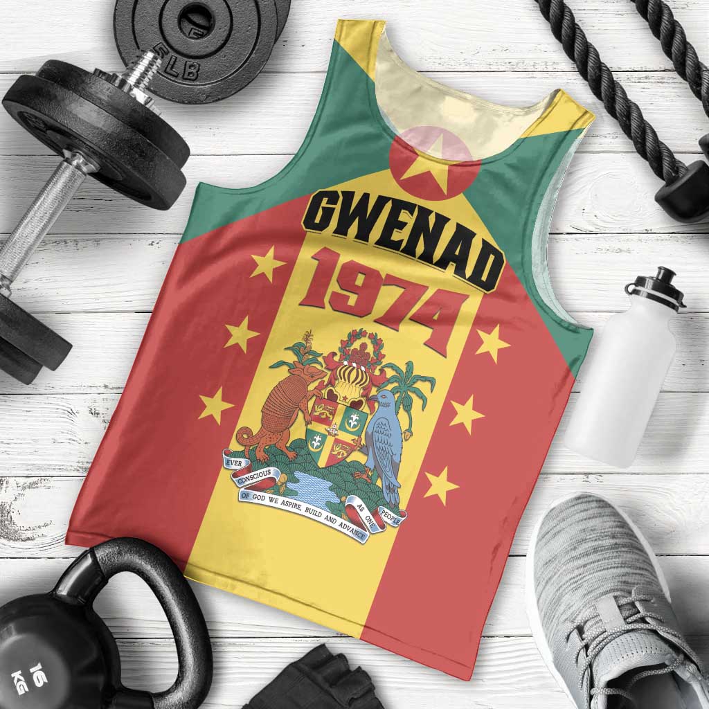 Personalized Gwenad Men Tank Top Grenada Coat Of Arms Flag Style