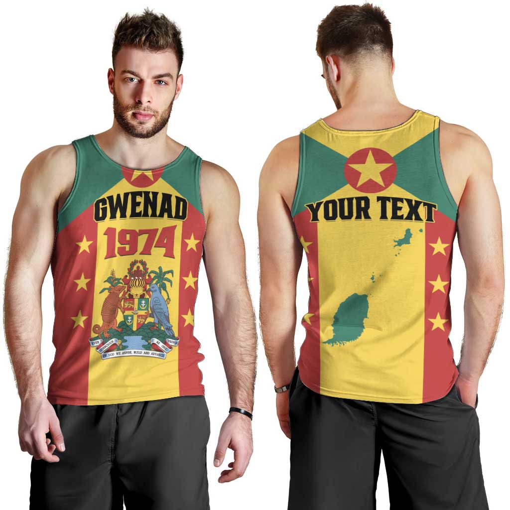 Personalized Gwenad Men Tank Top Grenada Coat Of Arms Flag Style