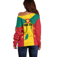 Personalized Gwenad Off Shoulder Sweater Grenada Coat Of Arms Flag Style