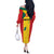 Personalized Gwenad Off The Shoulder Long Sleeve Dress Grenada Coat Of Arms Flag Style