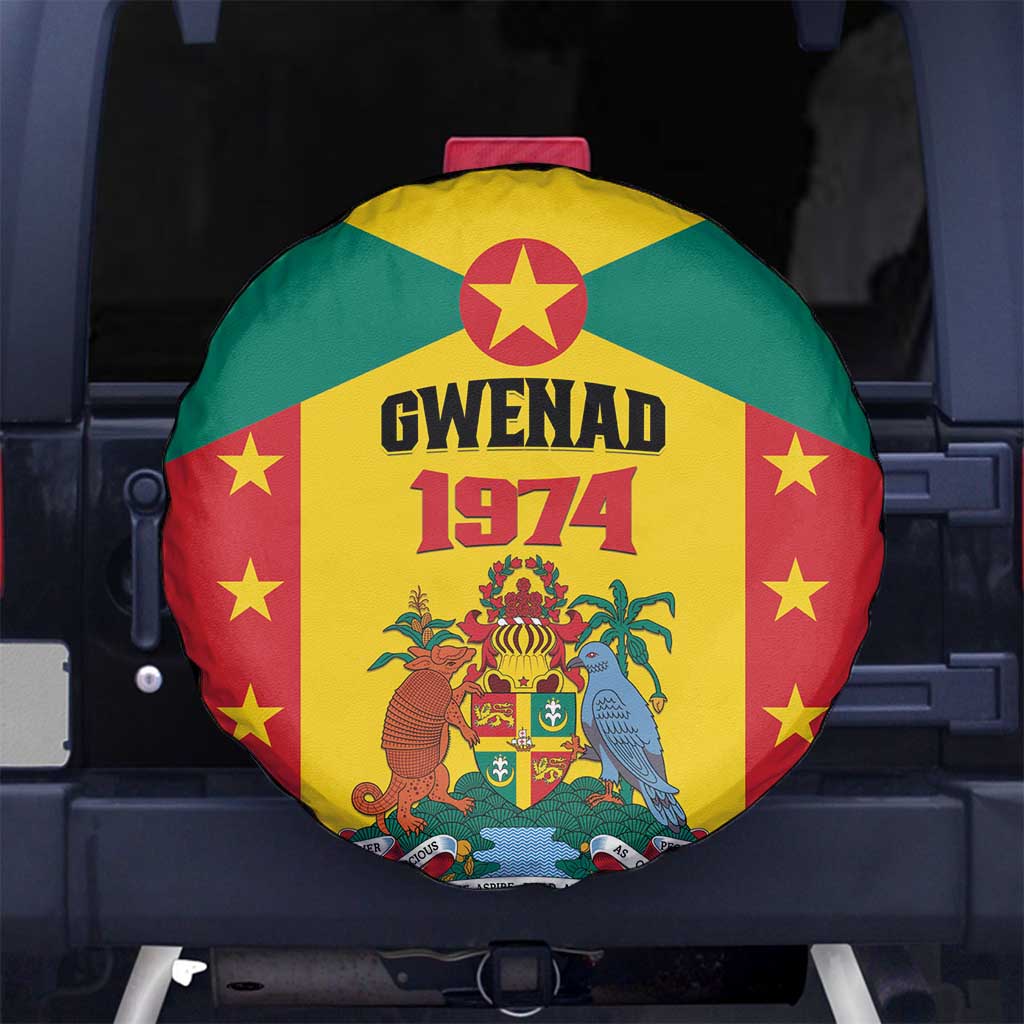 Gwenad Spare Tire Cover Grenada Coat Of Arms Flag Style - Wonder Print Shop