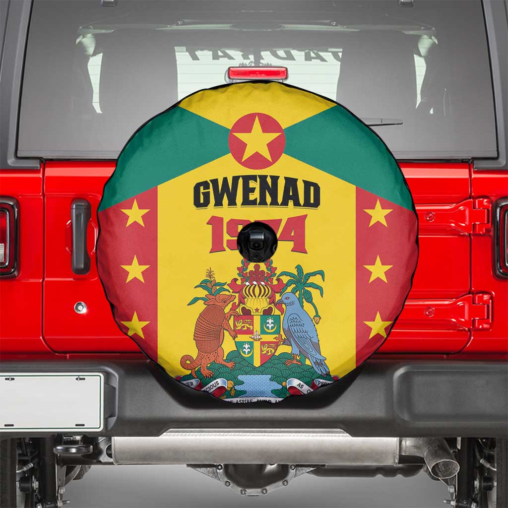 Gwenad Spare Tire Cover Grenada Coat Of Arms Flag Style - Wonder Print Shop