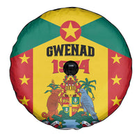 Gwenad Spare Tire Cover Grenada Coat Of Arms Flag Style - Wonder Print Shop