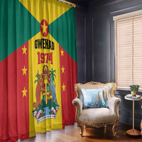 Gwenad Window Curtain Grenada Coat Of Arms Flag Style - Wonder Print Shop