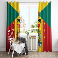 Gwenad Window Curtain Grenada Coat Of Arms Flag Style - Wonder Print Shop