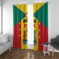Gwenad Window Curtain Grenada Coat Of Arms Flag Style - Wonder Print Shop