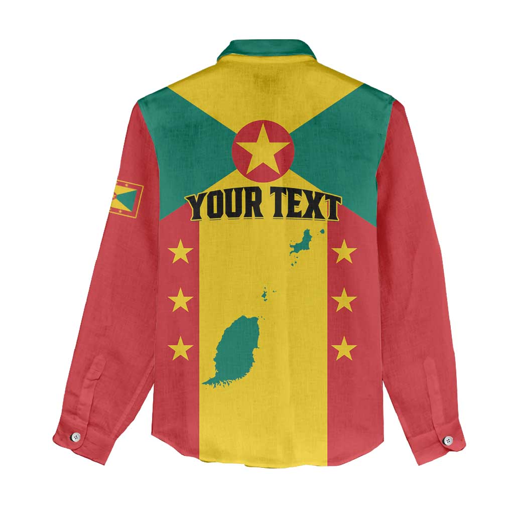 Personalized Gwenad Women Casual Shirt Grenada Coat Of Arms Flag Style - Wonder Print Shop