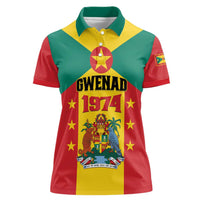 Personalized Gwenad Women Polo Shirt Grenada Coat Of Arms Flag Style - Wonder Print Shop