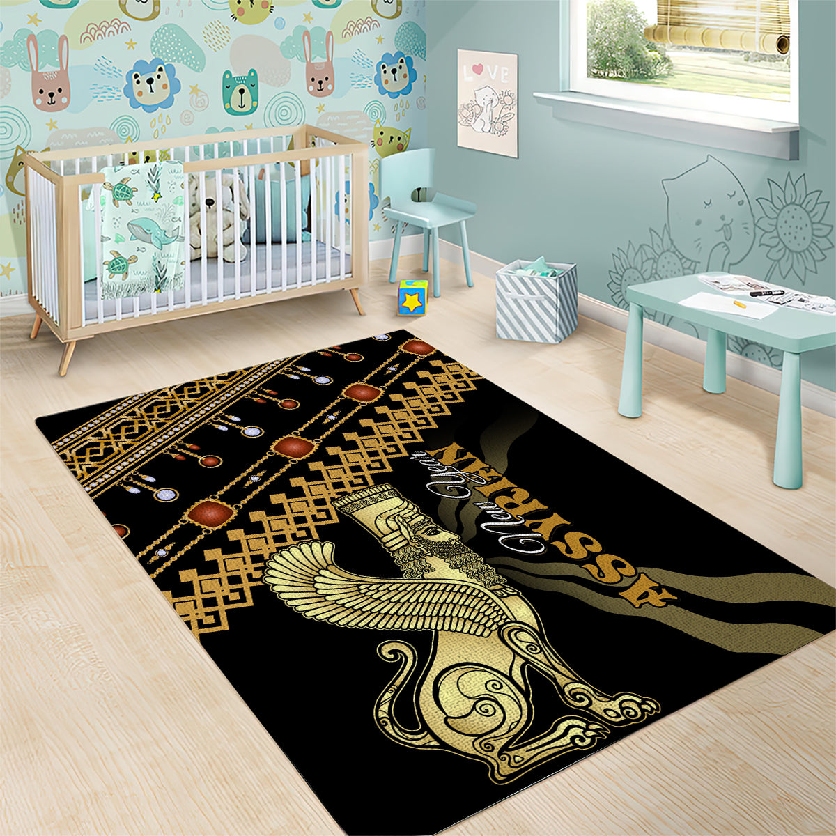 Assyrian New Year Area Rug Akitu 6774 Kha B Nissan - Wonder Print Shop