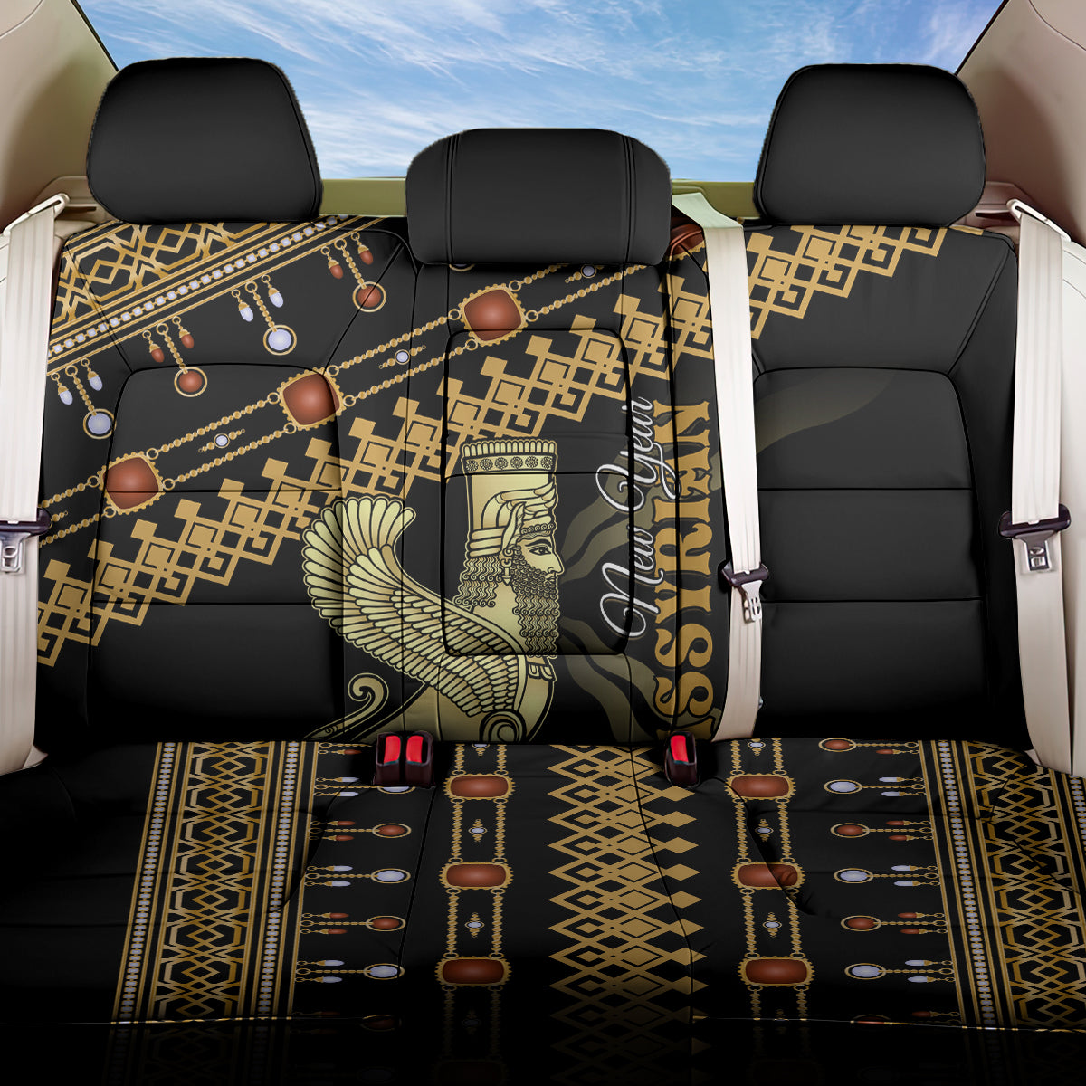 Assyrian New Year Back Car Seat Cover Akitu 6774 Kha B Nissan - Wonder Print Shop