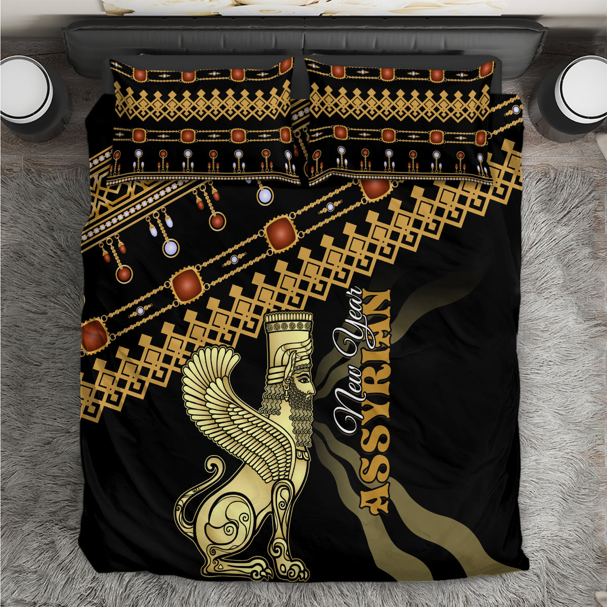 Assyrian New Year Bedding Set Akitu 6774 Kha B Nissan - Wonder Print Shop