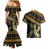 Assyrian New Year Couples Matching Mermaid Dress and Hawaiian Shirt Akitu 6774 Kha B Nissan - Wonder Print Shop